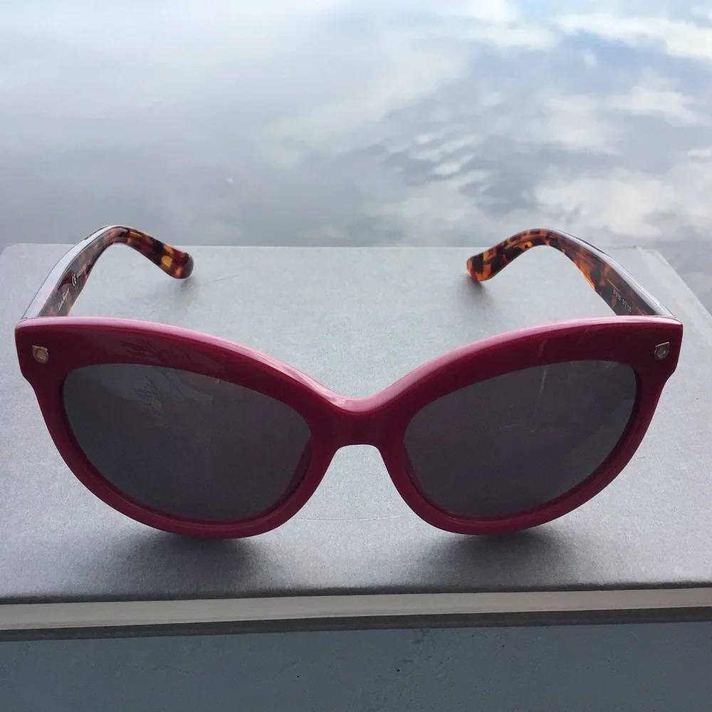 Salvatore Ferragamo Women's Maroon Cateye Sunglasses SF675S 512 with Case